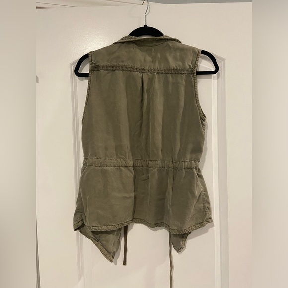 Women's Max Jeans Army/Utility Green Vest with Tie Waist Size XS - Picture 4 of 4